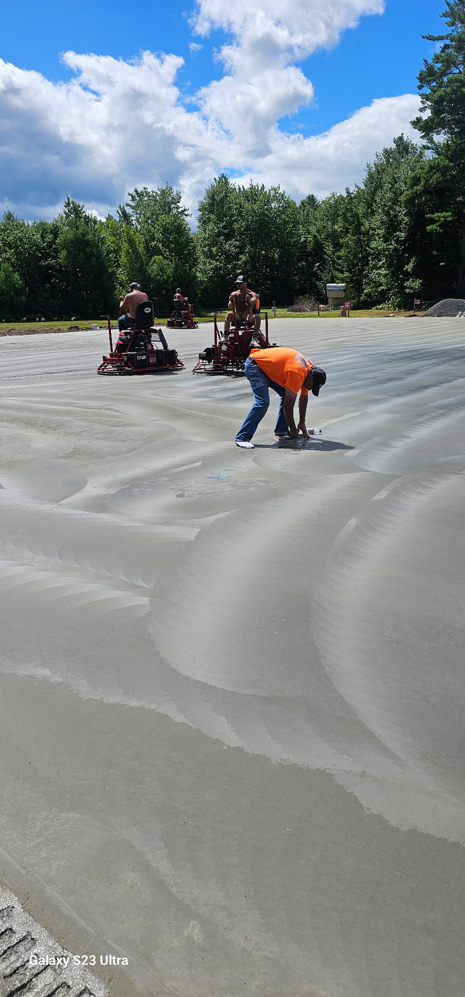 Patriot Concrete crew finishing a concrete slab