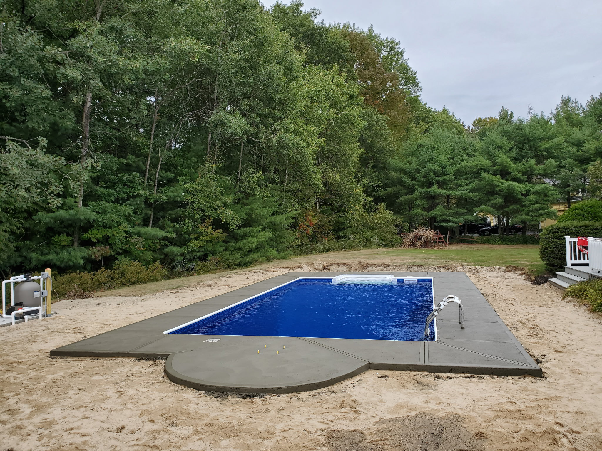 Pool patio concrete work by Patriot Concrete